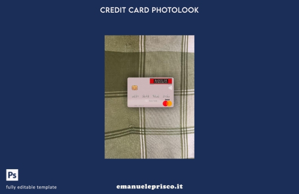 modello frontale photolook mastercard Perù Banco de Comercio stile verificato